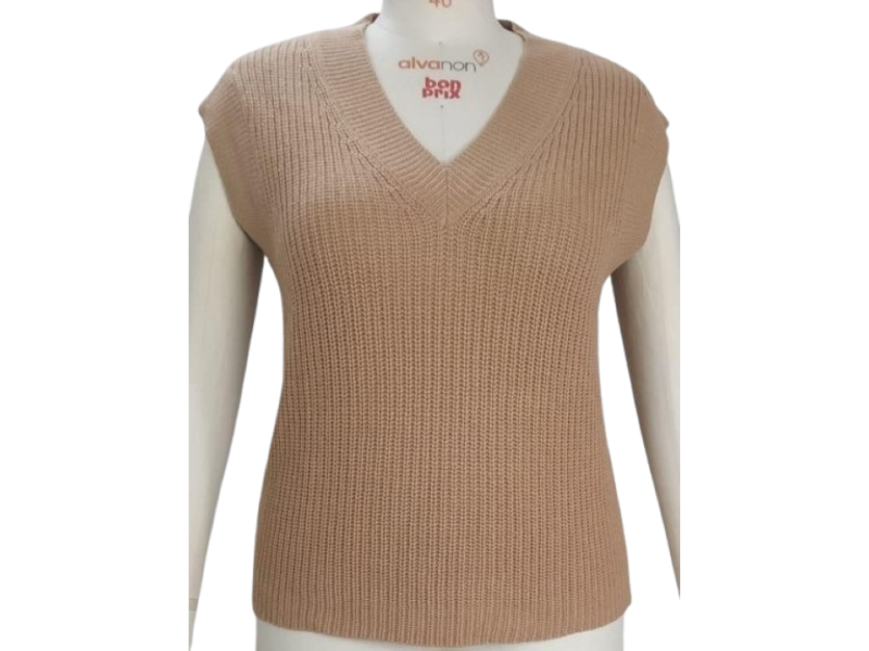 Womens Sleeveless Knitted Sweater Vest - Image 3